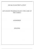 NR 566 EXAM PREP LATEST ADVANCED PHARMACOLOGY FOR CARE OF THE FAMILY ANSWERED 20232024