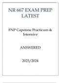 NR 667 EXAM PREP LATEST FNP CAPSTONE PRACTICUM & INTENSIVE ANSWERED 20232024