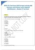 BIOD 151 Final Exam 2023 Portage Learning with Questions and Answers Latest Updated 2024&lpar;Module 1- Module 7&rpar; Test Bank