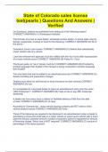 State of Colorado sales license test&lpar;pearls &rpar; Questions And Answers &vert;Verified