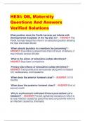 HESI: OB, Maternity Questions And Answers  Verified Solutions