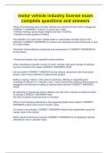 motor vehicle industry license exam complete questions and answers