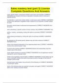 Sales mastery test &lpar;part 3&rpar; License Complete Questions And Answers