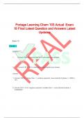 Portage Learning Chem 103 Actual  Exam 16 Final Latest Question and Answers Latest Updates 