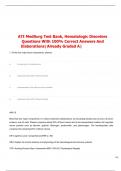 ATI MedSurg Test Bank, Hematologic Disorders  Questions With 100% Correct Answers And  Elaborations|Already Graded A|   
