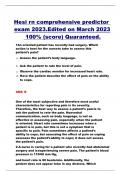 Hesi rn comprehensive predictor  exam 2023.Edited on March 2023 100% (score) Quaranteed.