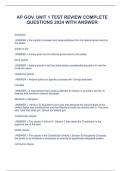 AP GOV&period; UNIT 1 TEST REVIEW COMPLETE QUESTIONS 2024 WITH ANSWER
