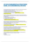 ATI 2019 FUNDAMENTALS PROCTORED  EXAM &comma; ATI FUNDAMENTALS RETAKE 