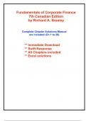 Solutions for Fundamentals of Corporate Finance, 7th Canadian Edition Brealey (All Chapters included)