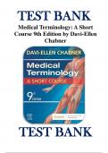 Test Bank For Medical Terminology A Short Course 9th Edition by Davi Ellen Chabner ISBN 9780323479912 |Complete Guide A+