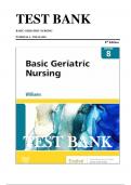 Test Bank for Basic Geriatric Nursing 8th Edition by Patricia A. Williams ISBN 9780323826853 2023 Chapter 1-20 | Complete Guide A+