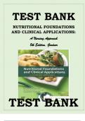 TEST BANK NUTRITIONAL FOUNDATIONS AND CLINICAL APPLICATIONS- A NURSING APPROACH 8TH EDITION, MICHELE GRODNER