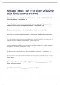 Oregon Tattoo Test Prep exam 2023&sol;2024 with 100&percnt; correct answers
