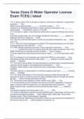 Texas Class D Water Operator License Exam TCEQ &vert; latest