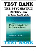 TEST BANK FOR THE PSYCHIATRIC INTERVIEW 4TH EDITION DANIEL J. CARLAT - Copy