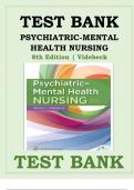 TEST BANK FOR PSYCHIATRIC-MENTAL HEALTH NURSING BY  VIDEBECK ISBN-9781975116378