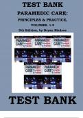 Test Bank For Paramedic Care- Principles & Practice, Vols. 1-5 5th Edition by Bryan Bledsoe, Porter, Cherry Complete Test Bank For VOLUMES 1-5 ISBN- 978-0134575964