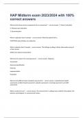  HAP Midterm exam 2023&sol;2024 with 100&percnt; correct answers