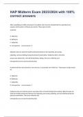 HAP Midterm Exam 2023&sol;2024 with 100&percnt; correct answers