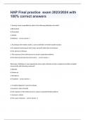HAP Final practice  exam 2023&sol;2024 with 100&percnt; correct answers