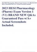 2023 HESI Pharmacology (Pharm) Exam Version 1 (V1) BRAND NEW Q&As Guaranteed Pass A+ Actual