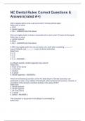 NC Dental Rules Correct Questions & Answers&lpar;rated A&plus;&rpar;