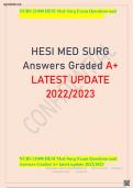 HESI MED SURG Answers Graded A+ LATEST UPDATE 2023.