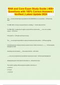 NHA and Core Exam Study Guide &vert; 400&plus; Questions with 100&percnt; Correct Answers &vert; Verified &vert; Latest Update 2024 &vert; 33 Pages