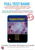 Test Bank For Pharmacotherapy: A Pathophysiologic Approach 10th Edition Dipiro Talbert Yee | 9781259587481 | All Chapters with Answers and Rationals