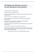 ATI Safety and Infection Control 1 Correct Questions and Answers&excl;