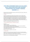 GYC1 PRE-ASSESSMENT EXAM 2023&sol;2024 REAL EXACT EXAM QUESTIONS AND ANSWERS GUARANTEED PASS EXPERT VERIFIED GRADED A &plus;&plus;