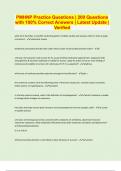 PMHNP Practice Questions &vert; 200 Questions  with 100&percnt; Correct Answers &vert; Latest Update &vert;  Verified