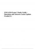 ZOO 4234 Exam 2 Questions and Answers Latest Update Graded A+
