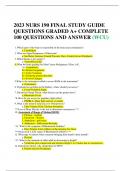 2024 NURS 190 FINAL STUDY GUIDE QUESTIONS GRADED A+ COMPLETE 100 QUESTIONS AND ANSWER (WCU)