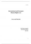 VOLLEDIGE SAMENVATTING VAN INTERNATIONAL AND EUROPEAN HUMAN RIGHTS LAW (15/20)
