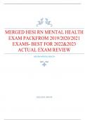 MERGED HESI RN MENTAL HEALTH EXAM PACKFROM 2019/2020/2021 EXAMS- BEST FOR 2022&2023 ACTUAL EXAM REVIEW