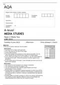 AQA A-level MEDIA STUDIES Paper 2  JUNE 2023 FINAL QUESTION PAPER  Media Two