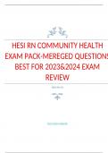 HESI RN COMMUNITY HEALTH EXAM PACK-MEREGED QUESTIONS BEST FOR 2023&2024 EXAM REVIEW