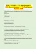 SCM 411 FINAL &vert; 130 Questions with 100&percnt; Correct Answers &vert; Verified &vert; Latest Update 2024 &vert; 28 Pages