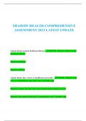 SHADOW HEALTH COMPREHENSIVE  ASSESSMENT 2023 LATEST UPDATE