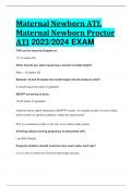 Maternal Newborn ATI, Maternal Newborn Proctor ATI 2023/2024 EXAM