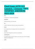 Final Exam ASTR 101 Connick / Clemson 100%  VERIFIED ANSWERS  2023/2024