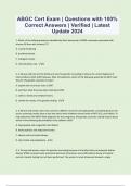 ABGC Cert Exam &vert; Questions with 100&percnt; Correct Answers &vert; Verified &vert; Latest Update 2024