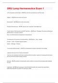 ORU Lamp Hermeneutics Exam 1 Questions & Answers Solved 100% Correct!!