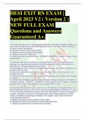 HESI EXIT RN EXAM | April 2023 V2 ( Version 2 ) NEW FULL EXAM Questions and Answers Guaranteed A+.