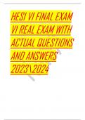 HESI V1 FINAL EXAM  V1 REAL EXAM WITH  ACTUAL QUESTIONS  AND ANSWERS 