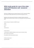 WGU study guide for care of the older adult c475 Question well  answered 2023/2024