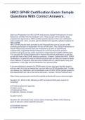 HRCI GPHR Certification Exam Sample Questions With Correct Answers&period;