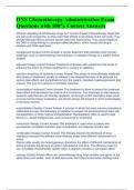 ONS Chemotherapy Administration Exam Questions with 100&percnt; Correct Answers 