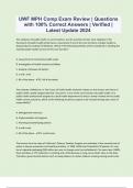 UWF MPH Comp Exam Review &vert; Questions with 100&percnt; Correct Answers &vert; Verified &vert; Latest Update 2024 &vert; 72 Pages